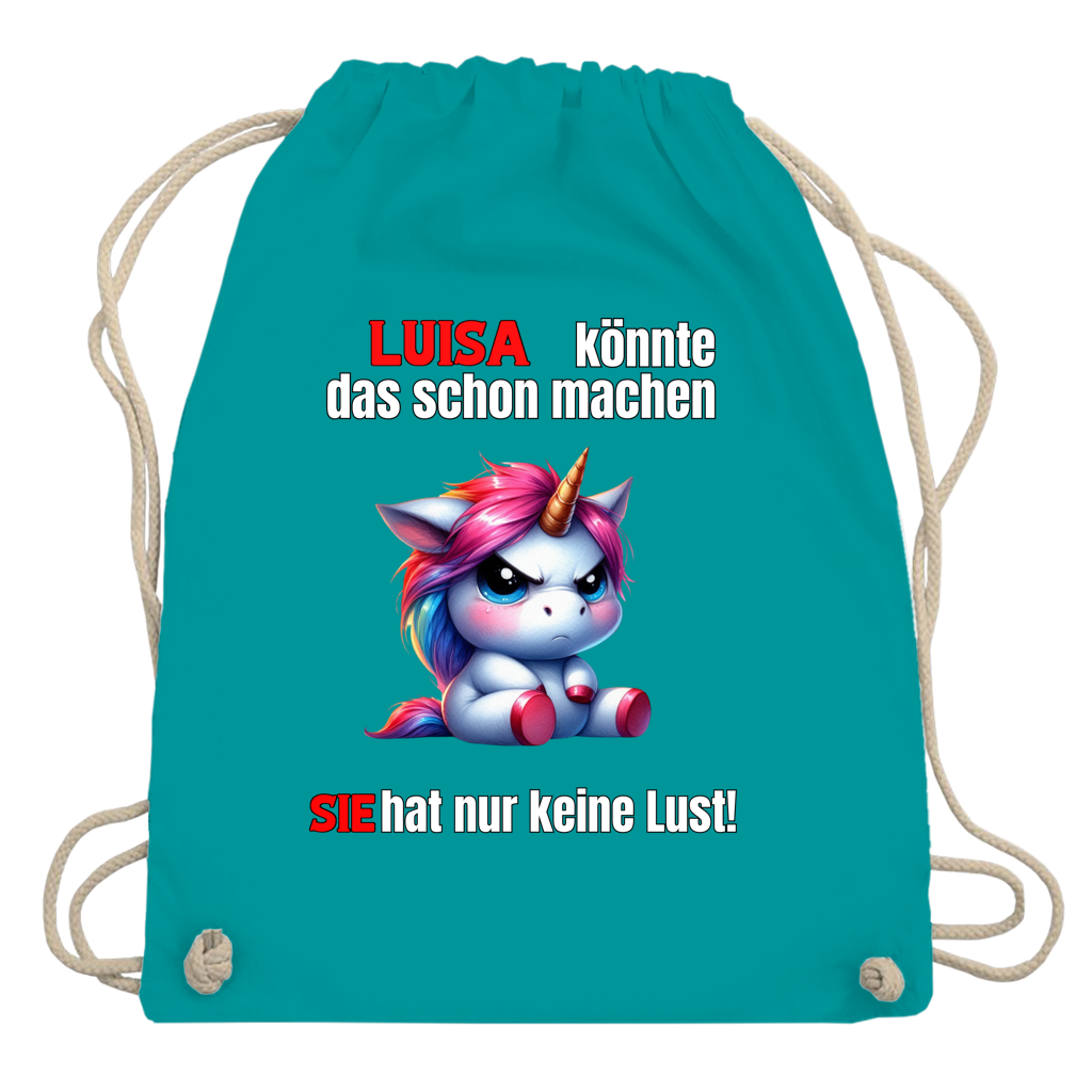 Turnbeutel / Tragetasche personalisiert mit Name- Spruch -Tier