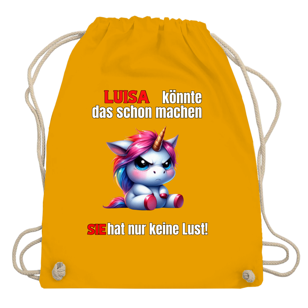 Turnbeutel / Tragetasche personalisiert mit Name- Spruch -Tier