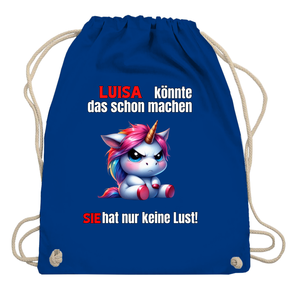 Turnbeutel / Tragetasche personalisiert mit Name- Spruch -Tier