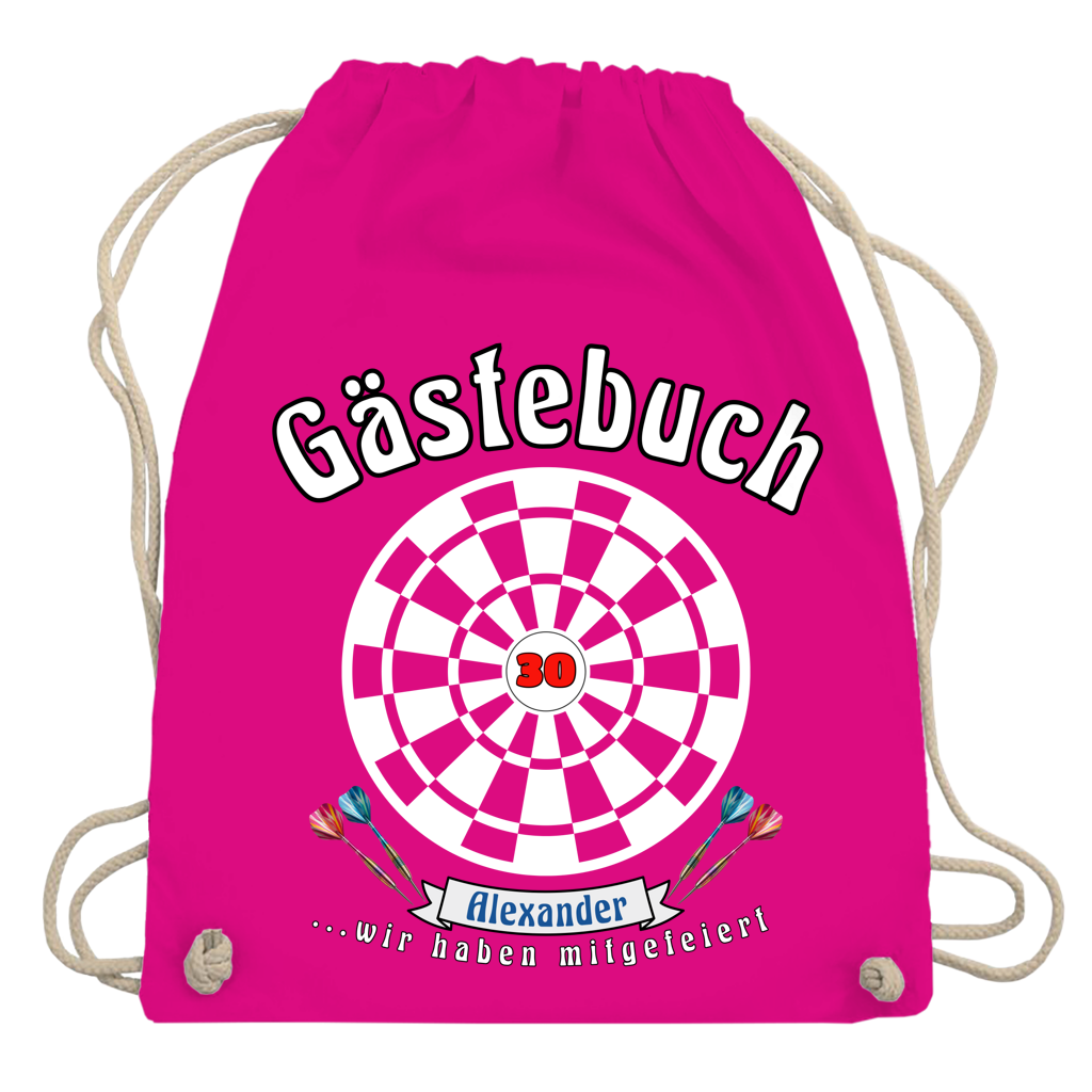 Turnbeutel / Tragetasche personalisiert Dartscheibe Gästebuch