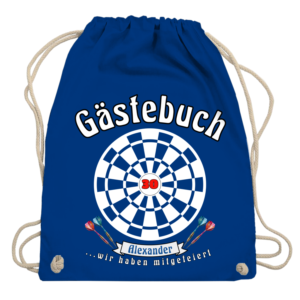 Turnbeutel / Tragetasche personalisiert Dartscheibe Gästebuch