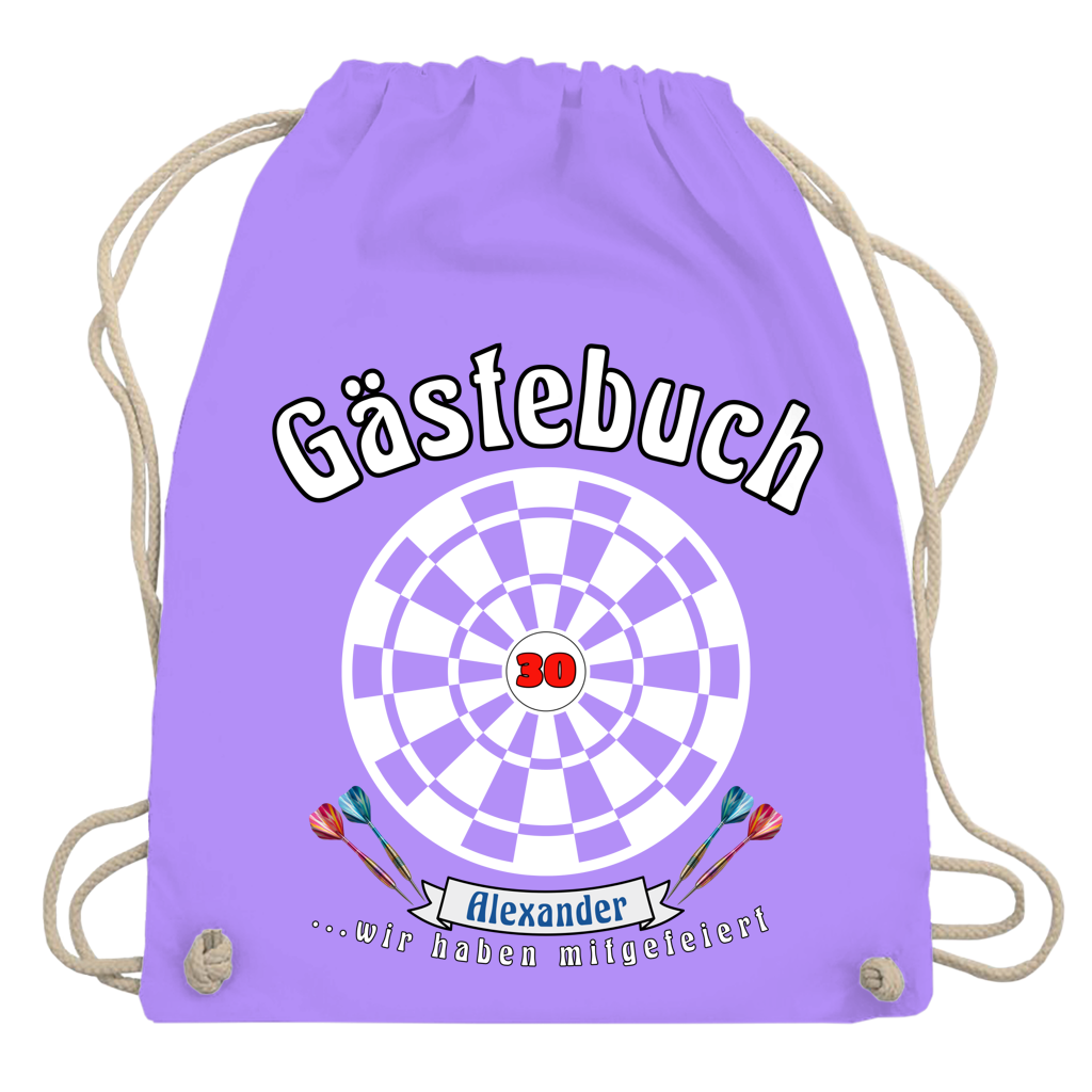 Turnbeutel / Tragetasche personalisiert Dartscheibe Gästebuch