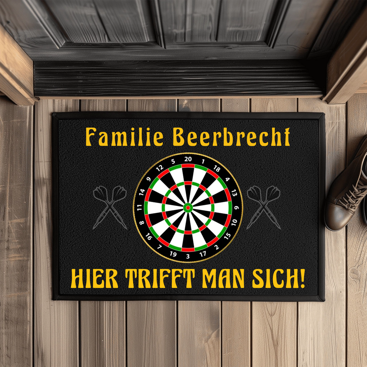 Fußmatte Dartteppich Dartscheibe personalisierbar