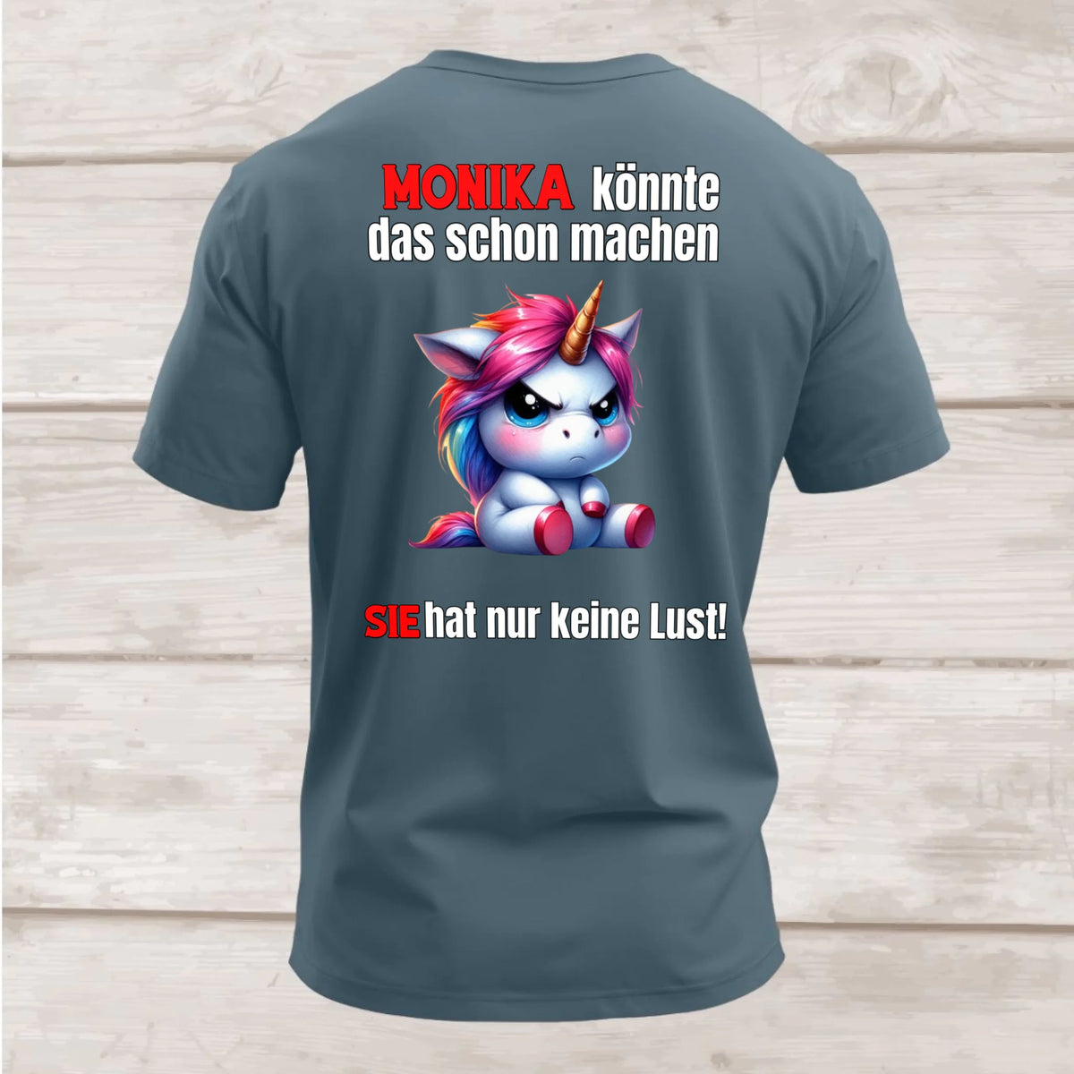 Shirt hinten steinplau
